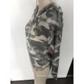 Camo button hoodie sweater